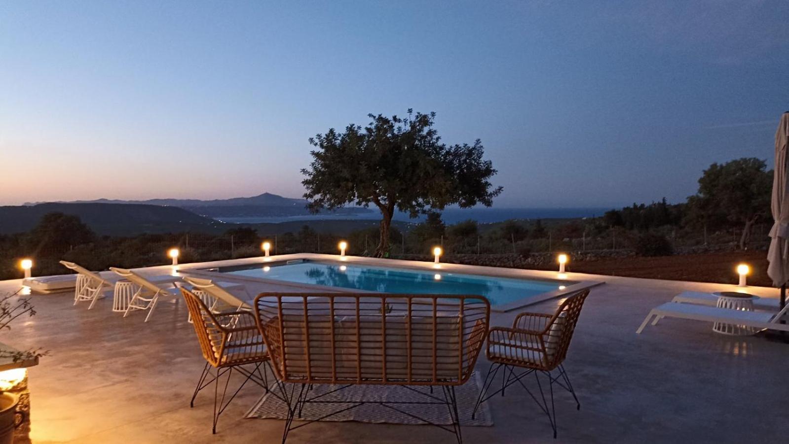 Stone Villa Halepa With Panoramic View. Neon Khorion  エクステリア 写真